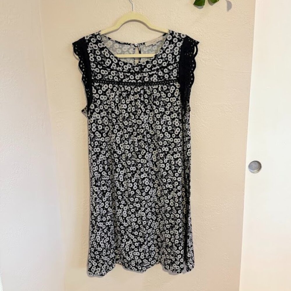 Loft Black & White Floral Dress